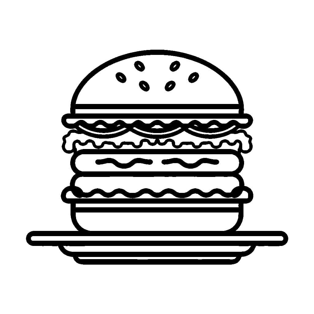 Simpel hamburger gratis Tegninger til Farvelægning