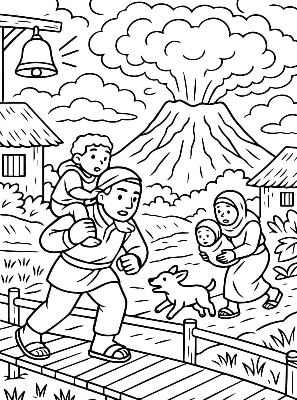 Skræmmende vulkan Tegninger til Farvelægning