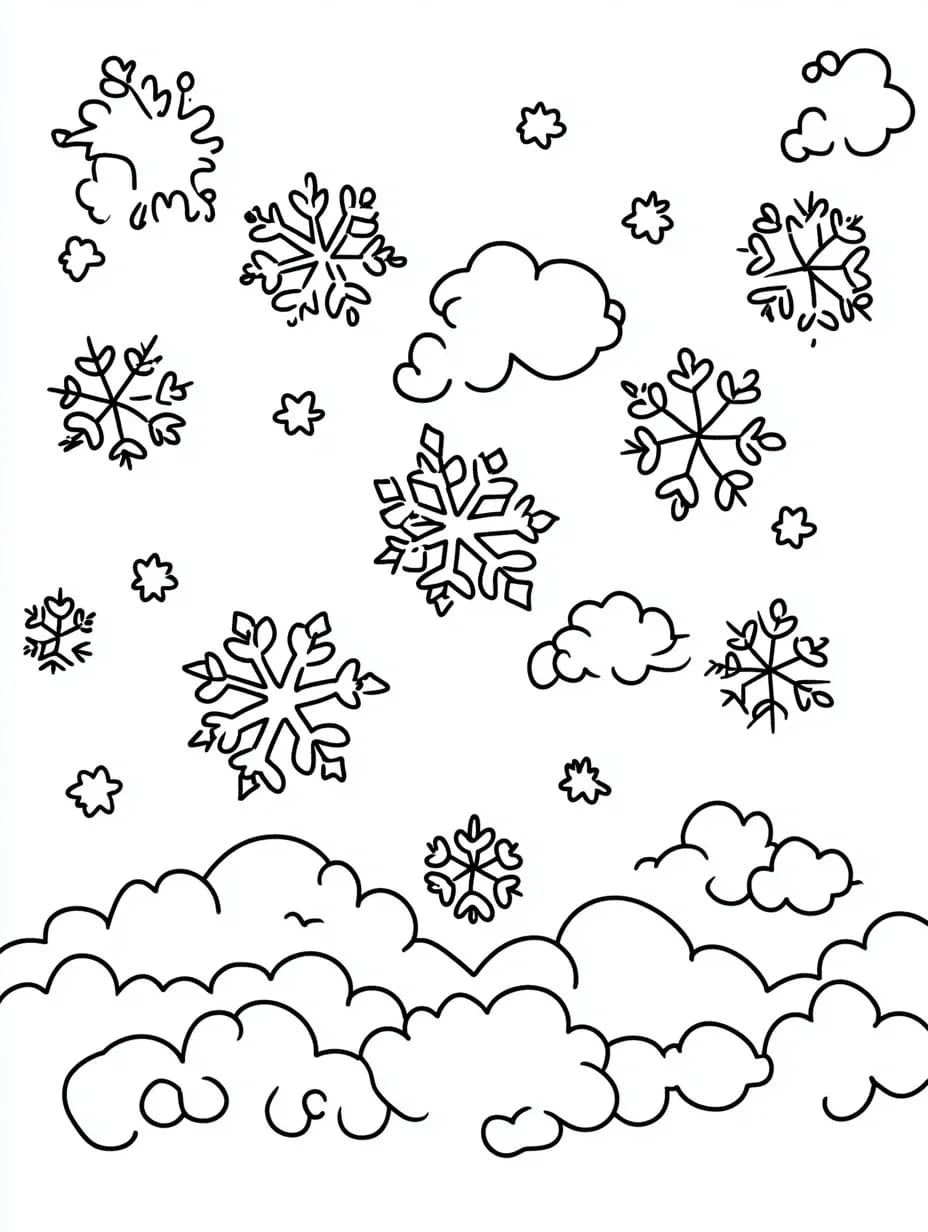 Snefnug til udskrivning Tegninger til Farvelægning