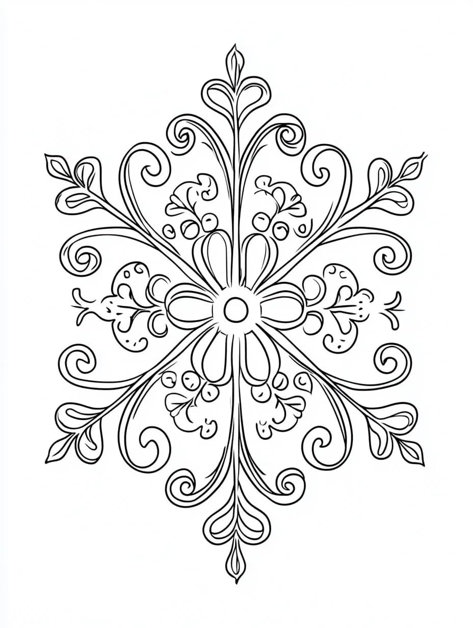 Snefnugprint til børn Tegninger til Farvelægning