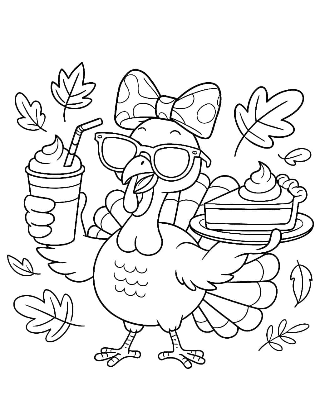 Sød kalkunpige Tegninger til Farvelægning