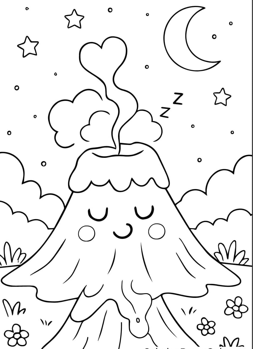 Sød vulkan Tegninger til Farvelægning