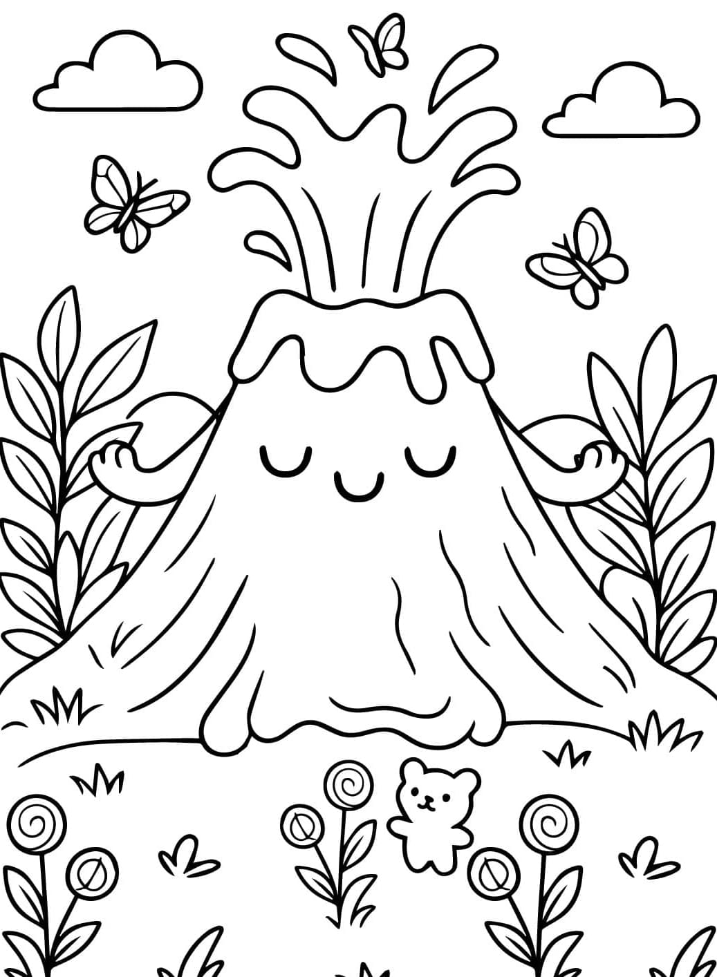 Sød vulkanark Tegninger til Farvelægning