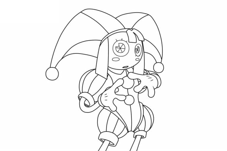 Søde Pomni Tegninger til Farvelægning