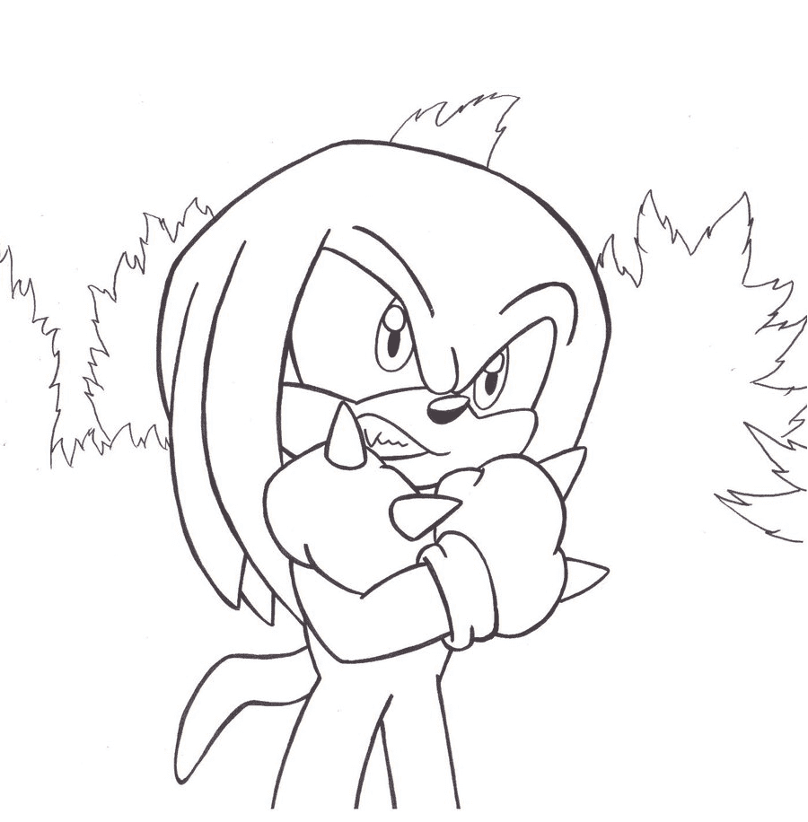 Sonic Knuckles Udskrivbar Tegninger til Farvelægning