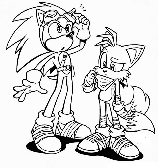 Sonic og Tails Tegninger til Farvelægning
