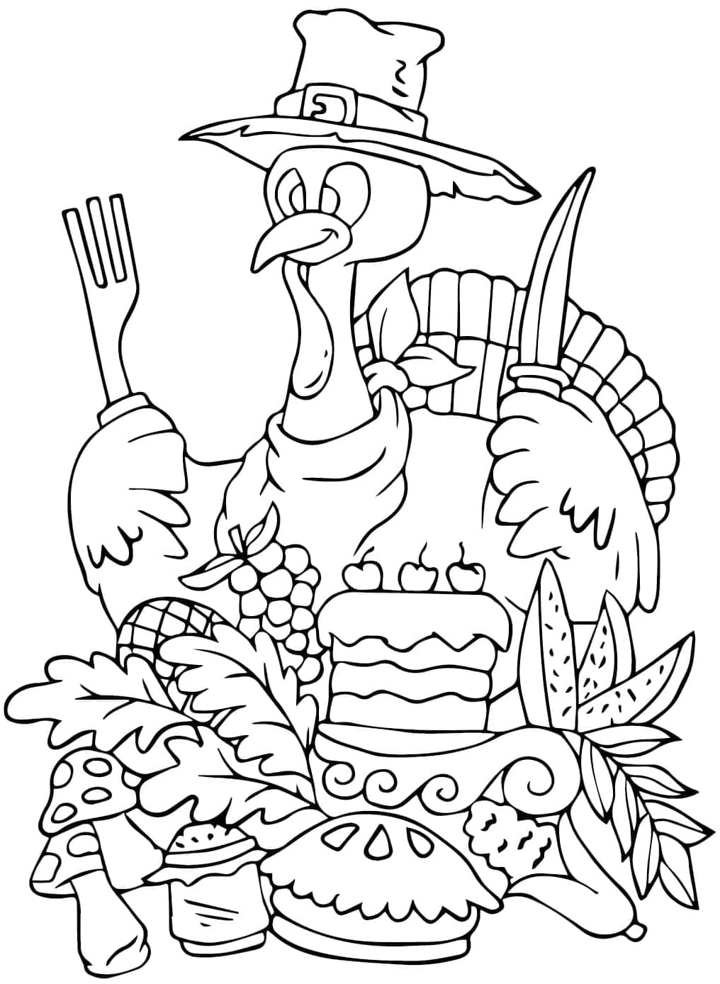 Stor kalkun gratis Tegninger til Farvelægning