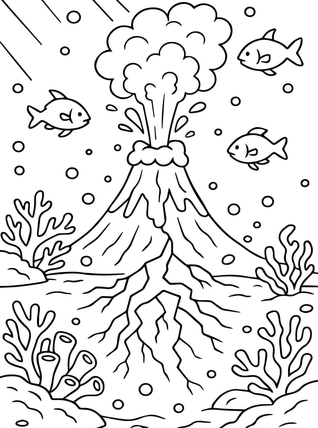 Stor vulkan Tegninger til Farvelægning