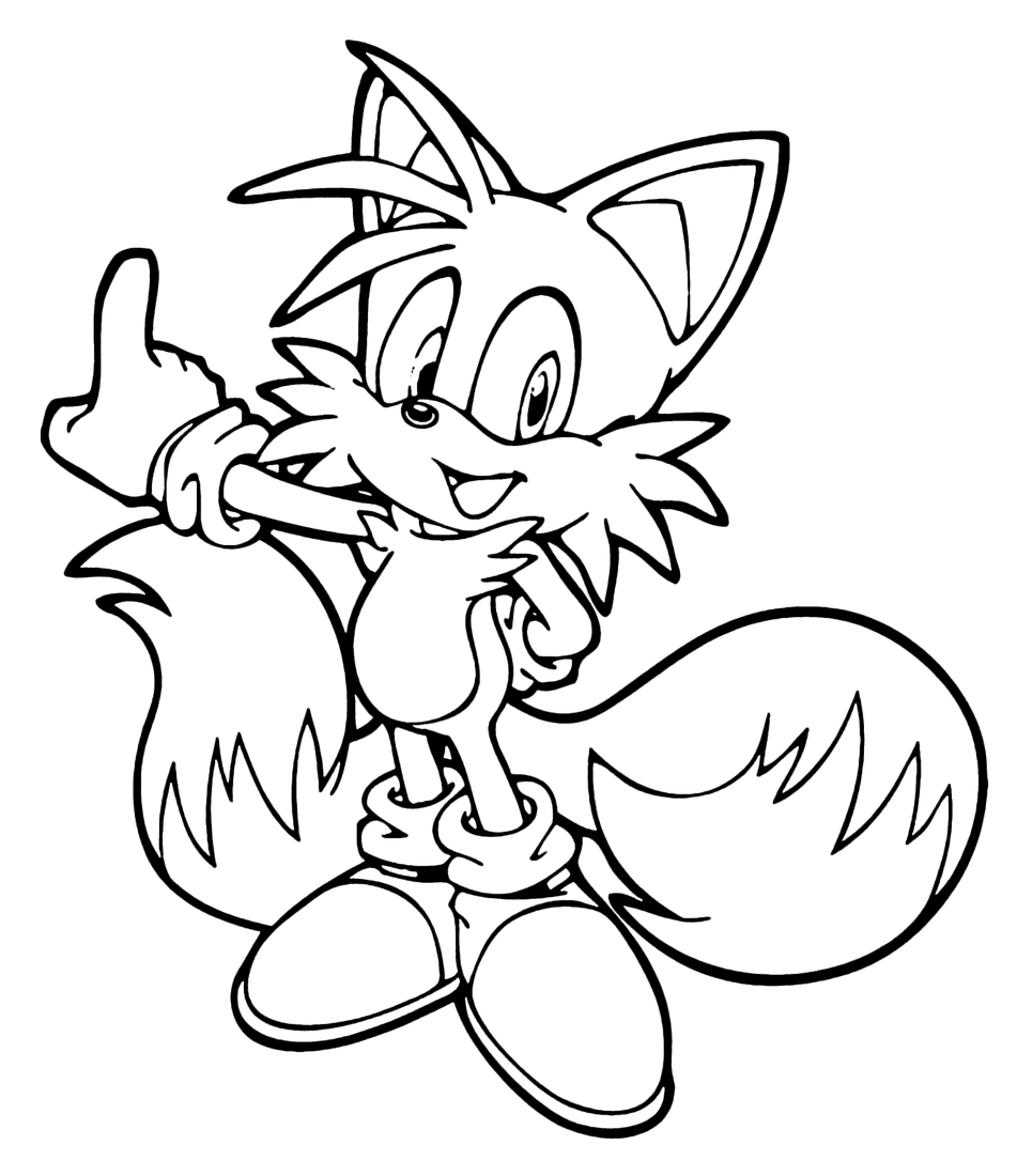 Tails Den gule ræv med to haler Tegninger til Farvelægning