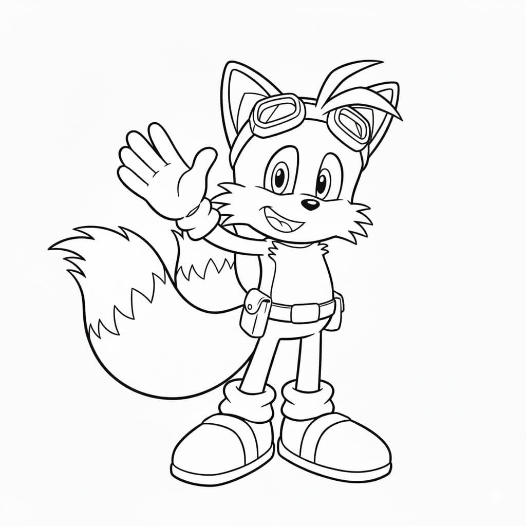 Tails sig hej Tegninger til Farvelægning