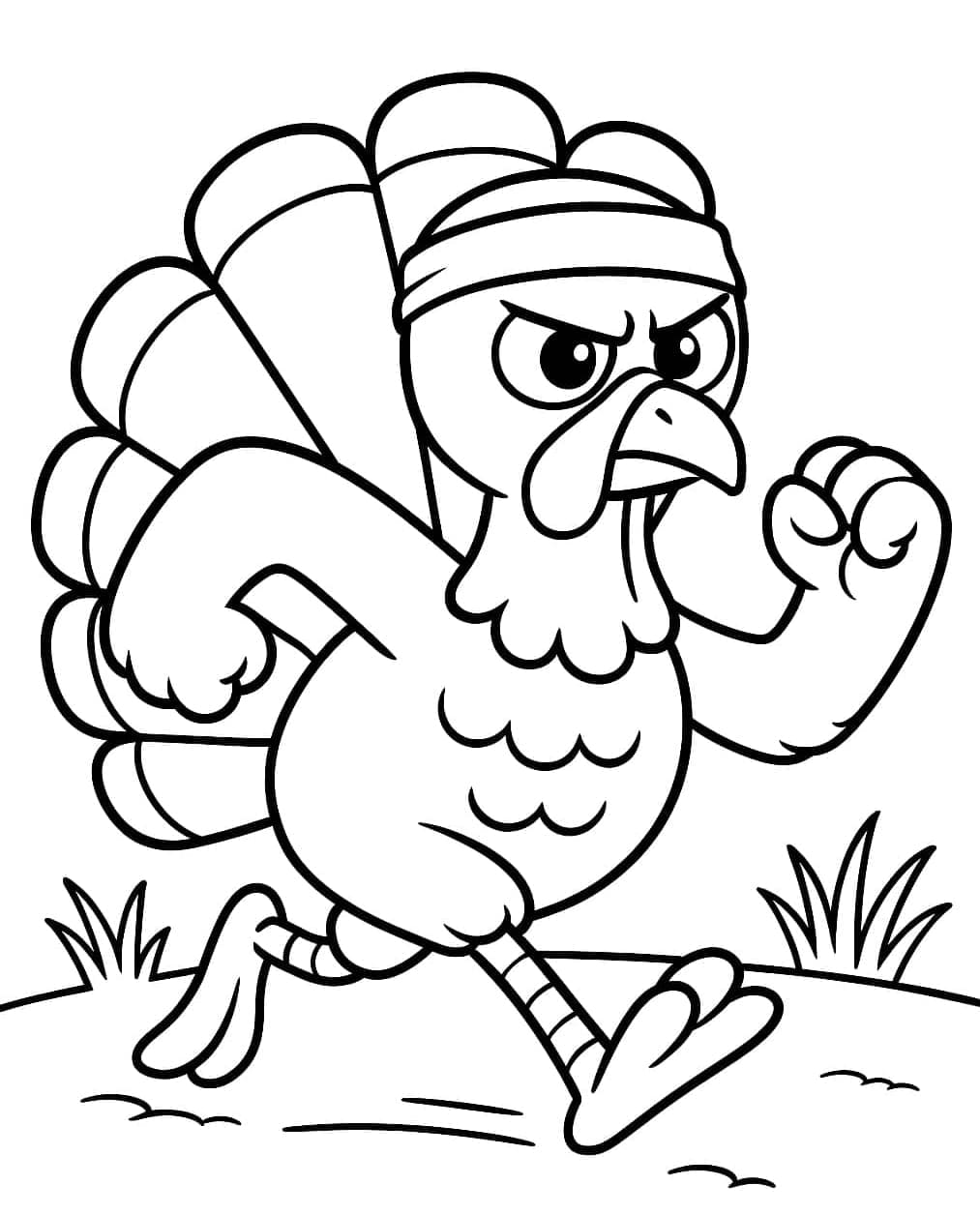 Tegneseriekalkun Tegninger til Farvelægning