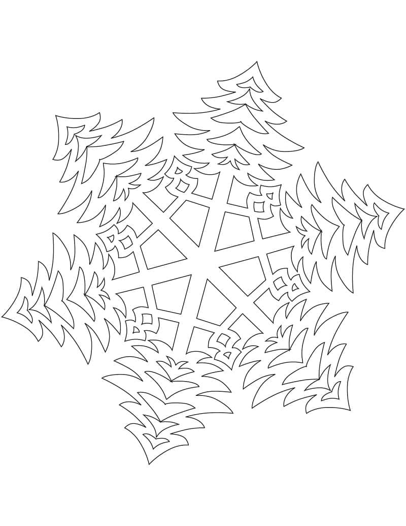 Tegning af snefnug Tegninger til Farvelægning