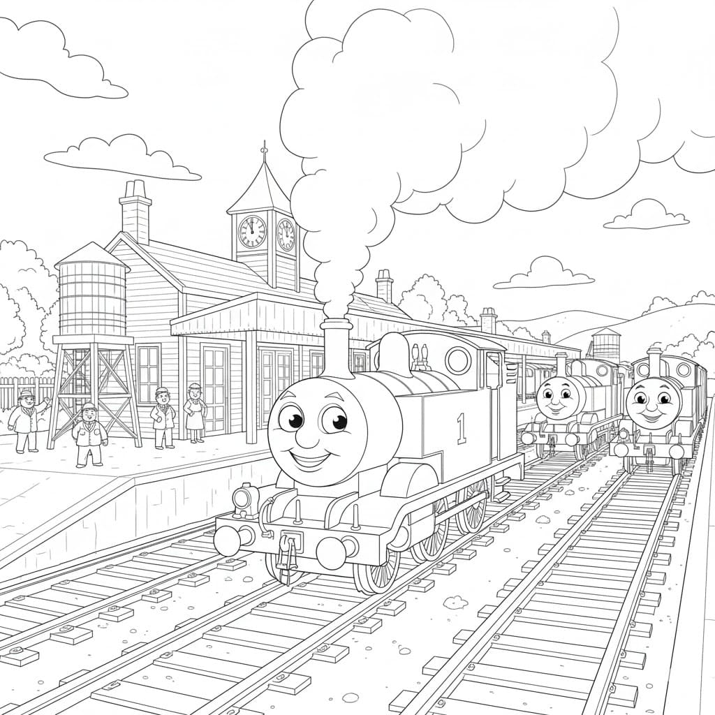 Thomas på toget Tegninger til Farvelægning