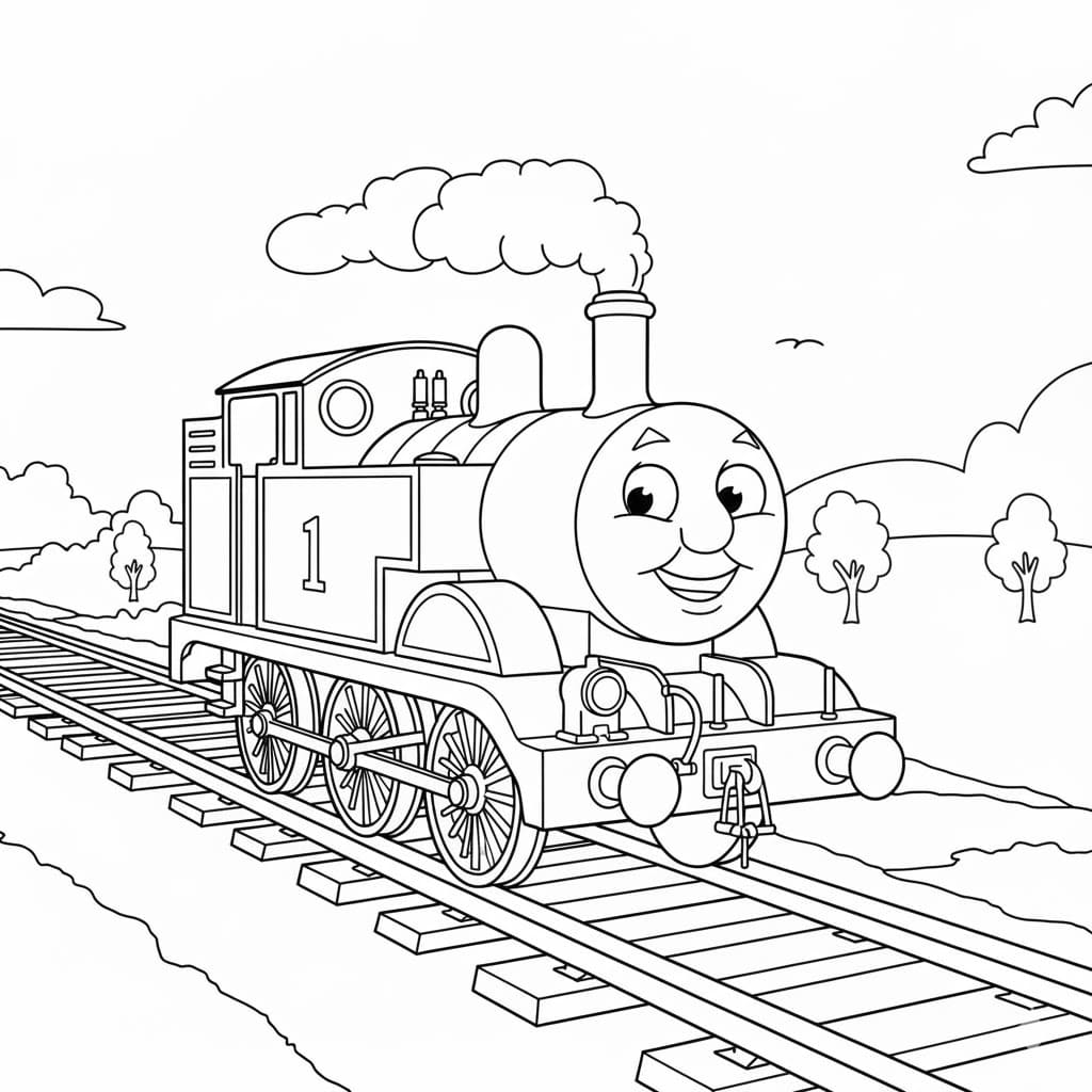 Thomas simpel Tegninger til Farvelægning