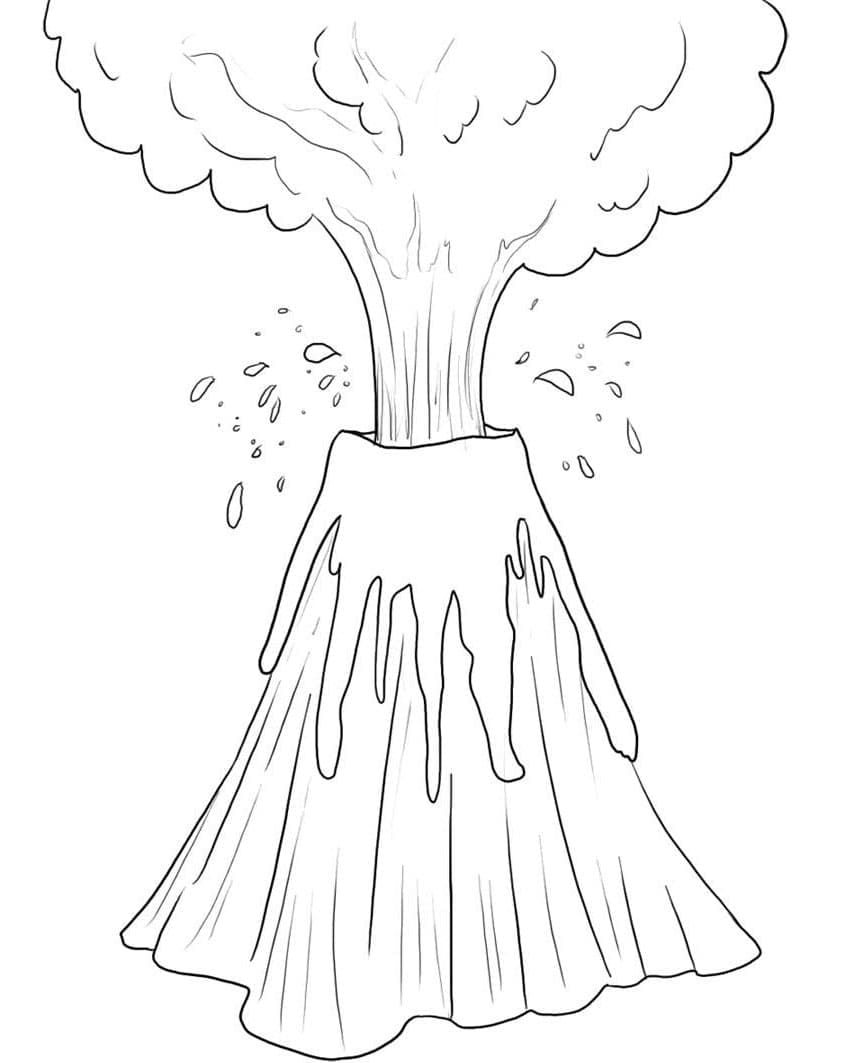 Udskriv vulkan til børn Tegninger til Farvelægning