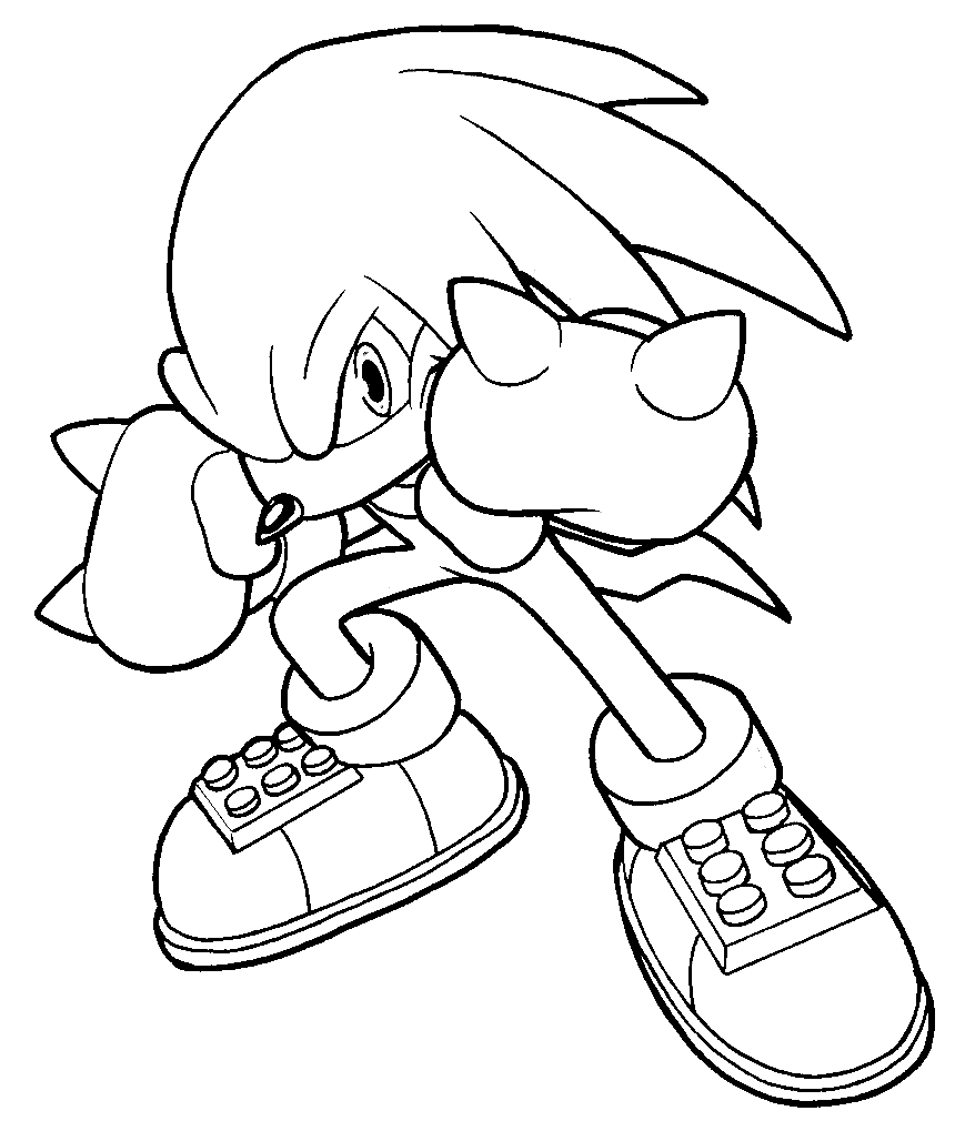 Udskrivbar Knuckles Tegninger til Farvelægning