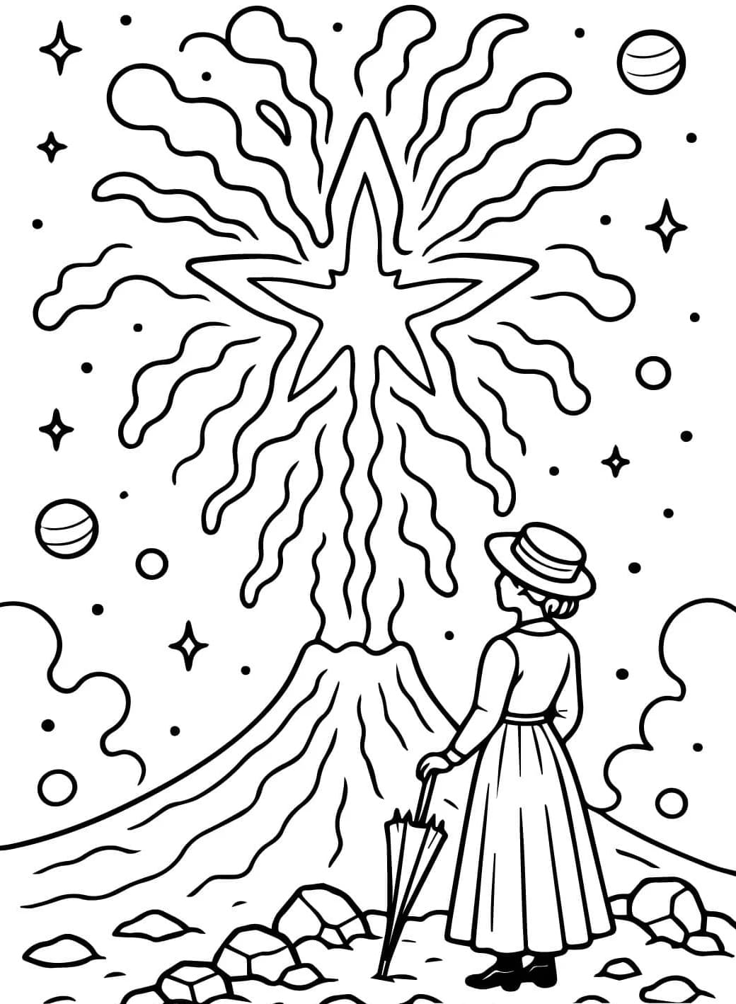 Udskrivbar vulkan Tegninger til Farvelægning