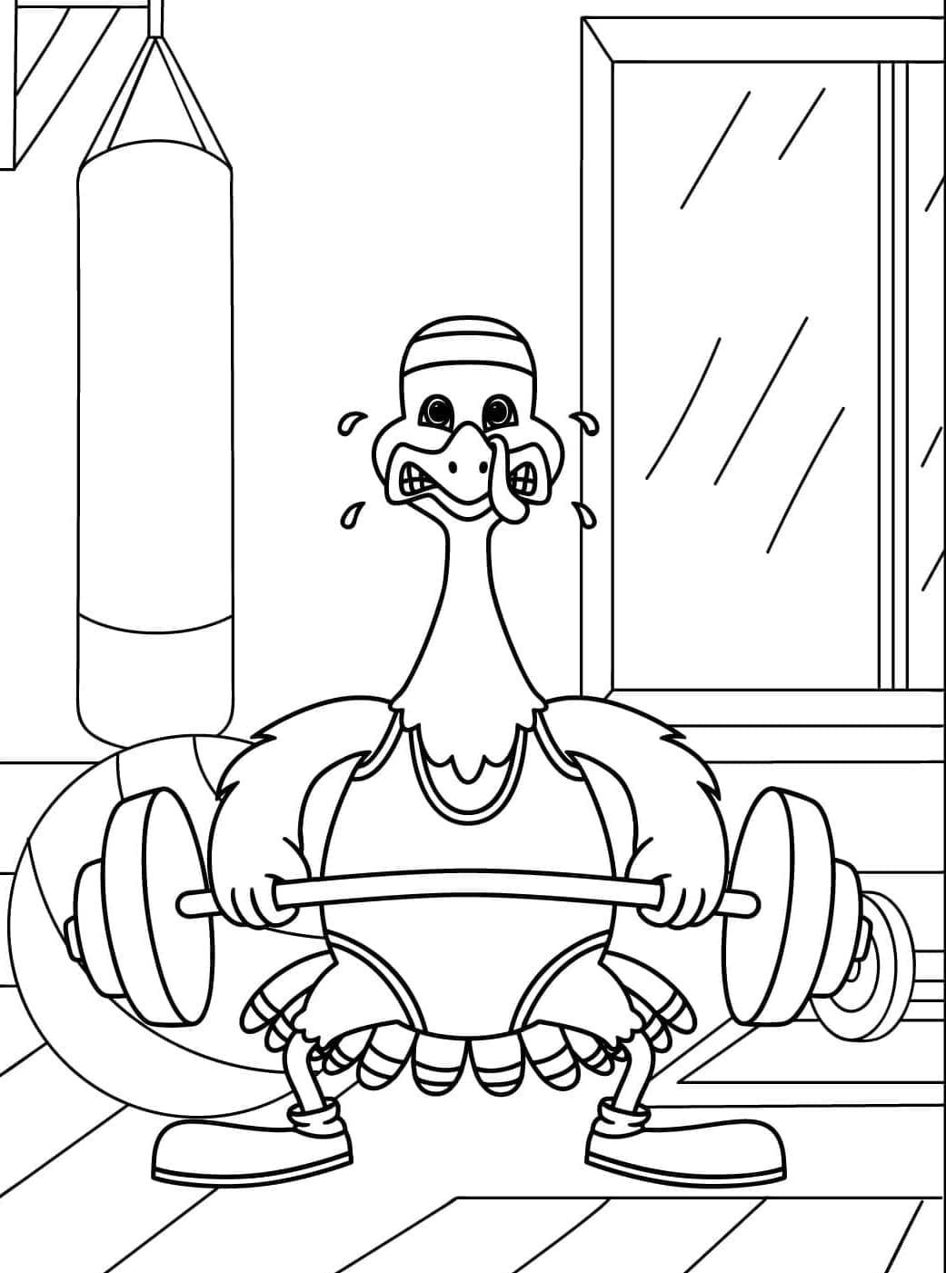 Vægtløftning i kalkun Tegninger til Farvelægning