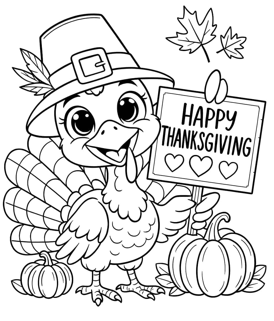 Vidunderlig kalkun Tegninger til Farvelægning