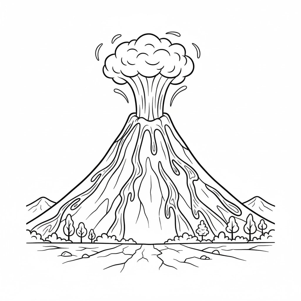 Vulkan dejlig Tegninger til Farvelægning