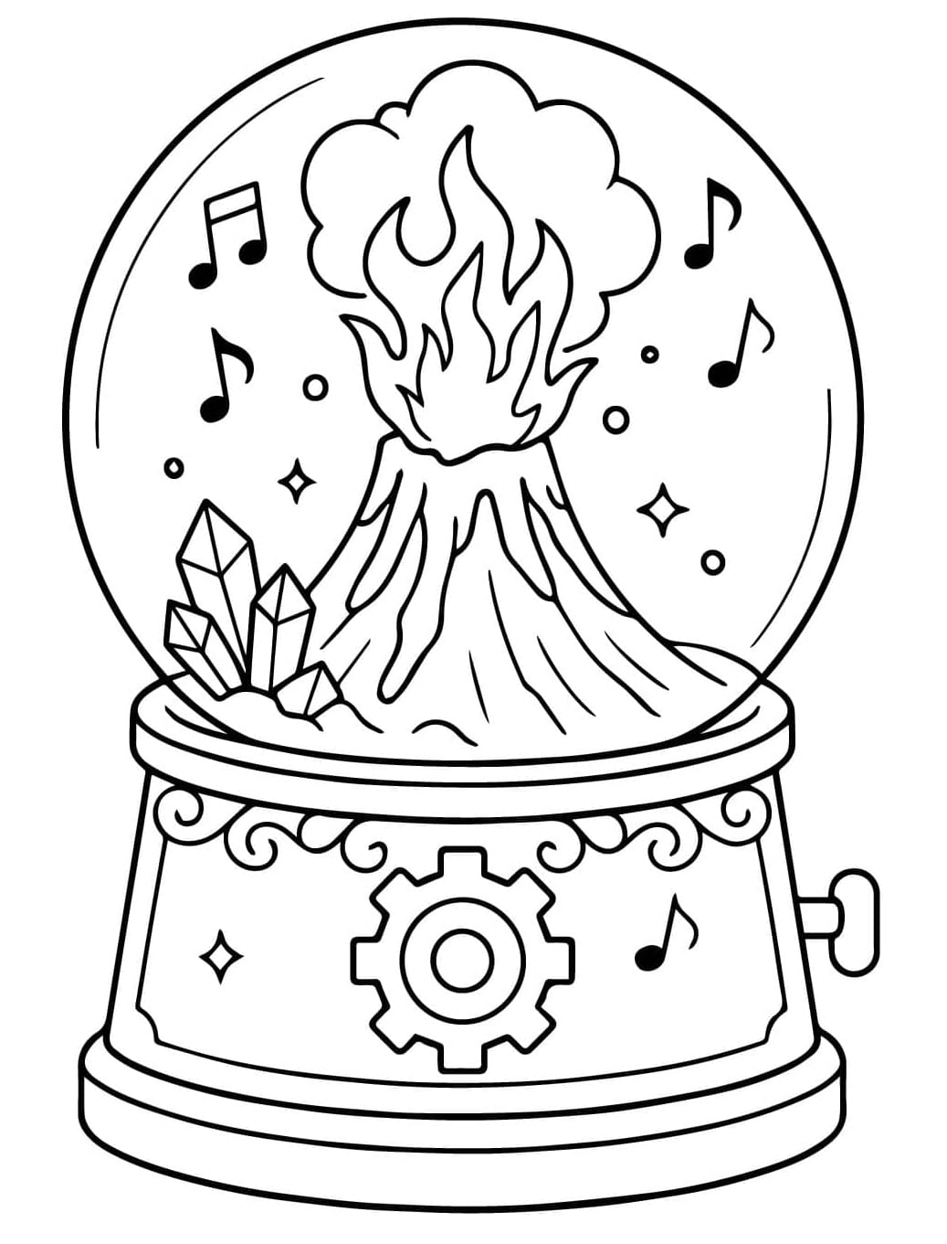 Vulkankugle Tegninger til Farvelægning