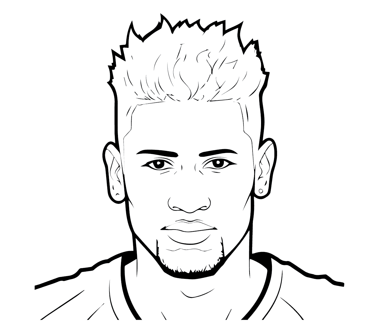 Angriber Neymar Tegninger til Farvelægning