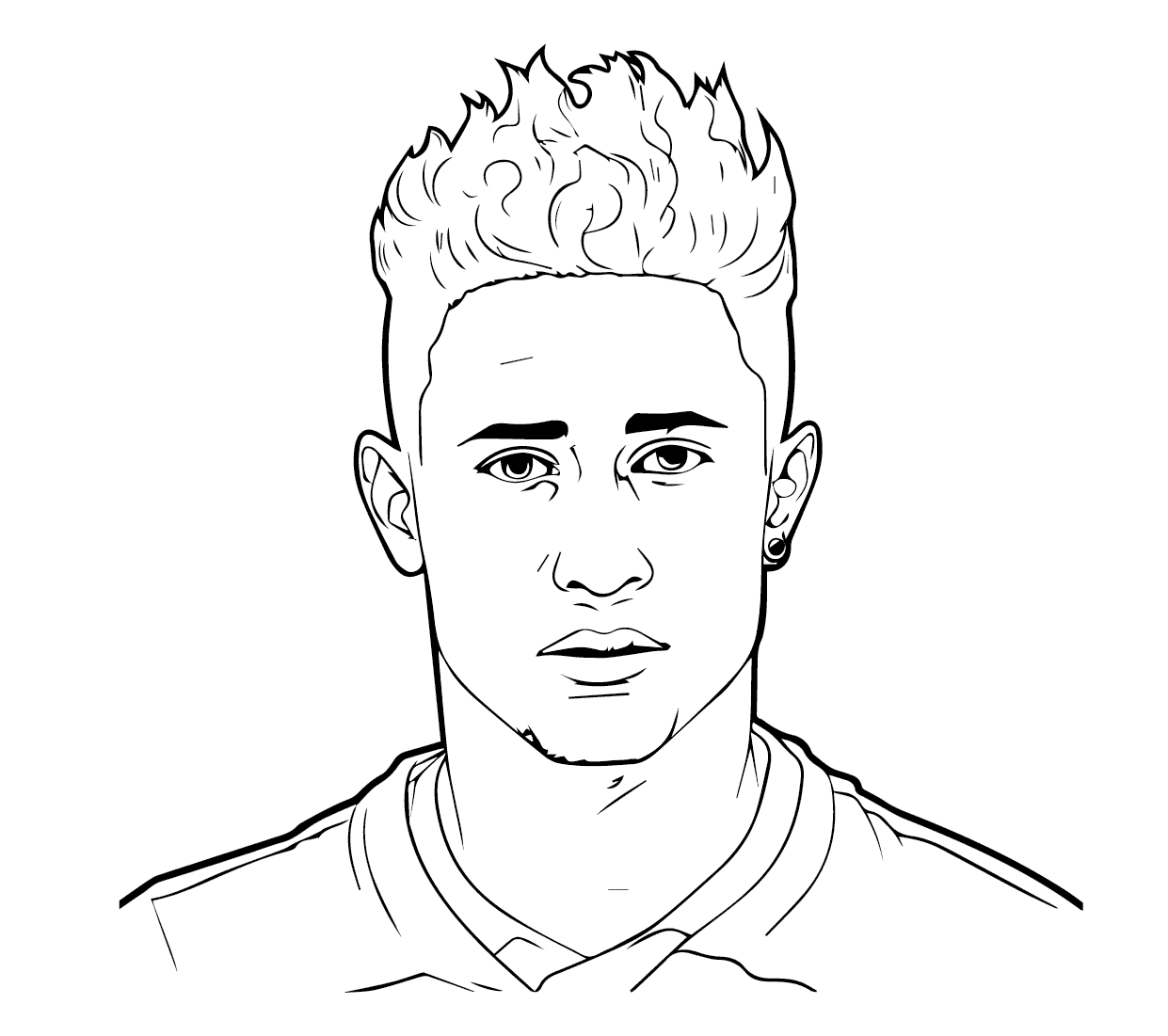 Billede af Neymar Tegninger til Farvelægning