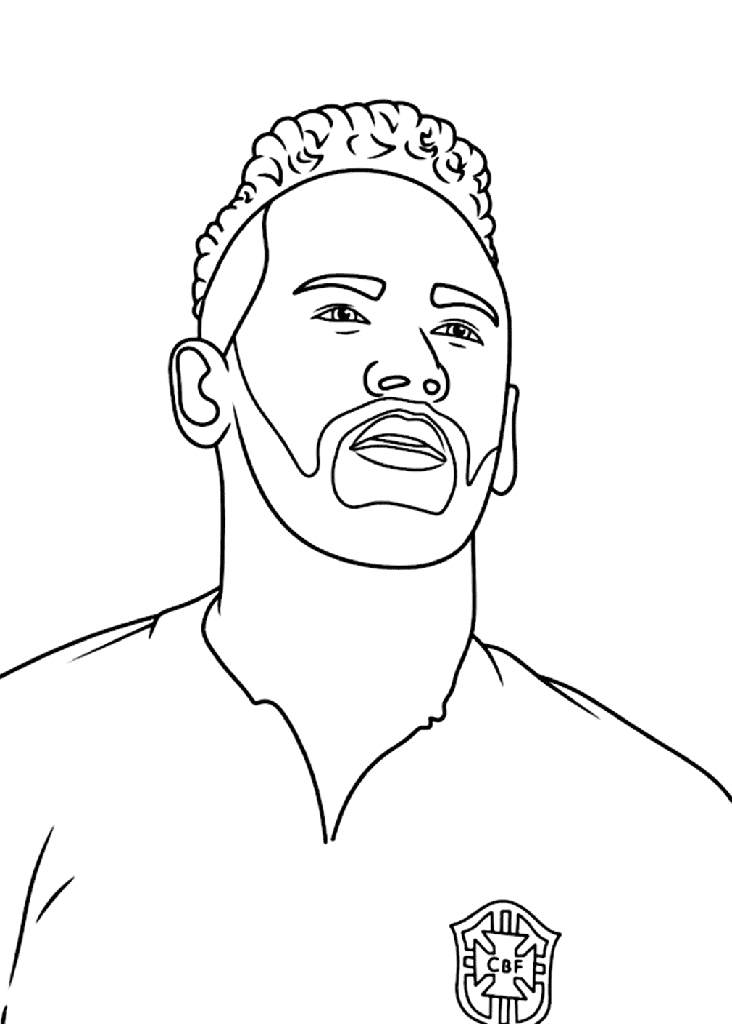 Billede af Neymar gratis Tegninger til Farvelægning