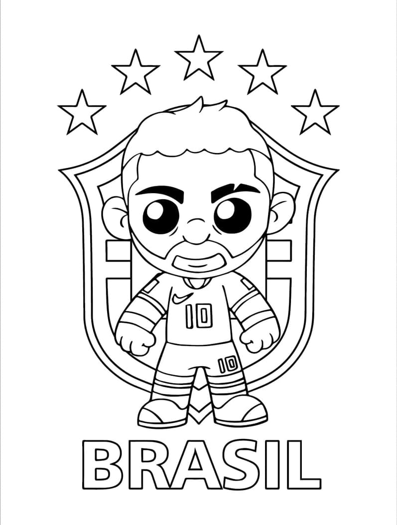 Chibi Neymar Tegninger til Farvelægning