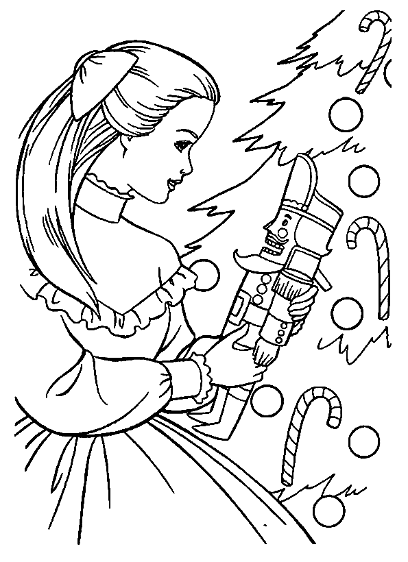 Clara med Nøddeknækkeren Tegninger til Farvelægning