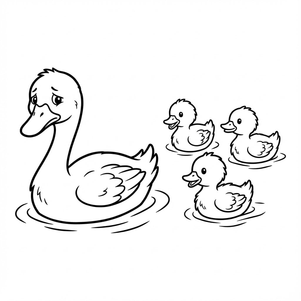 Den Grimme Ælling fantastisk Tegninger til Farvelægning