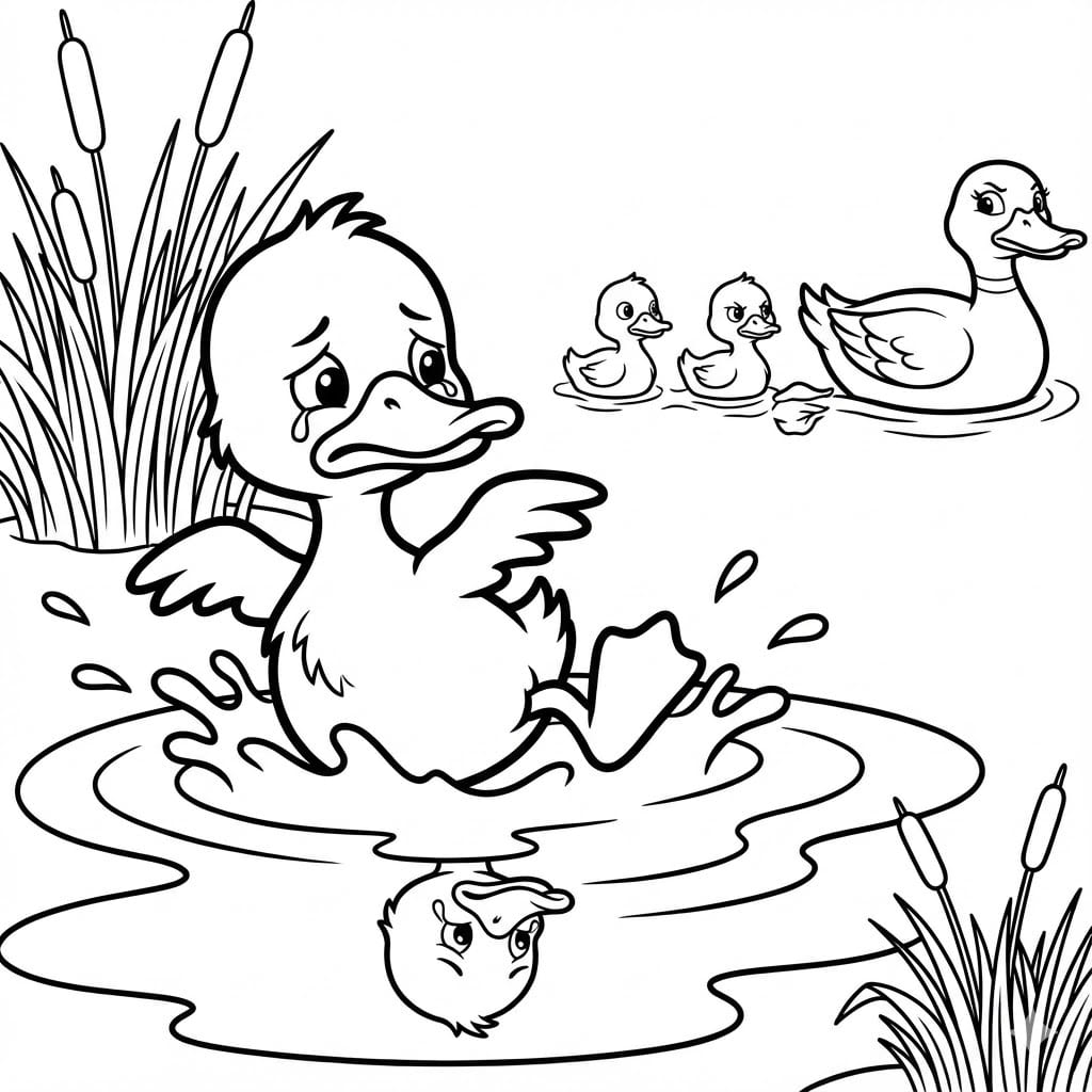 Den Grimme Ælling for børn Tegninger til Farvelægning