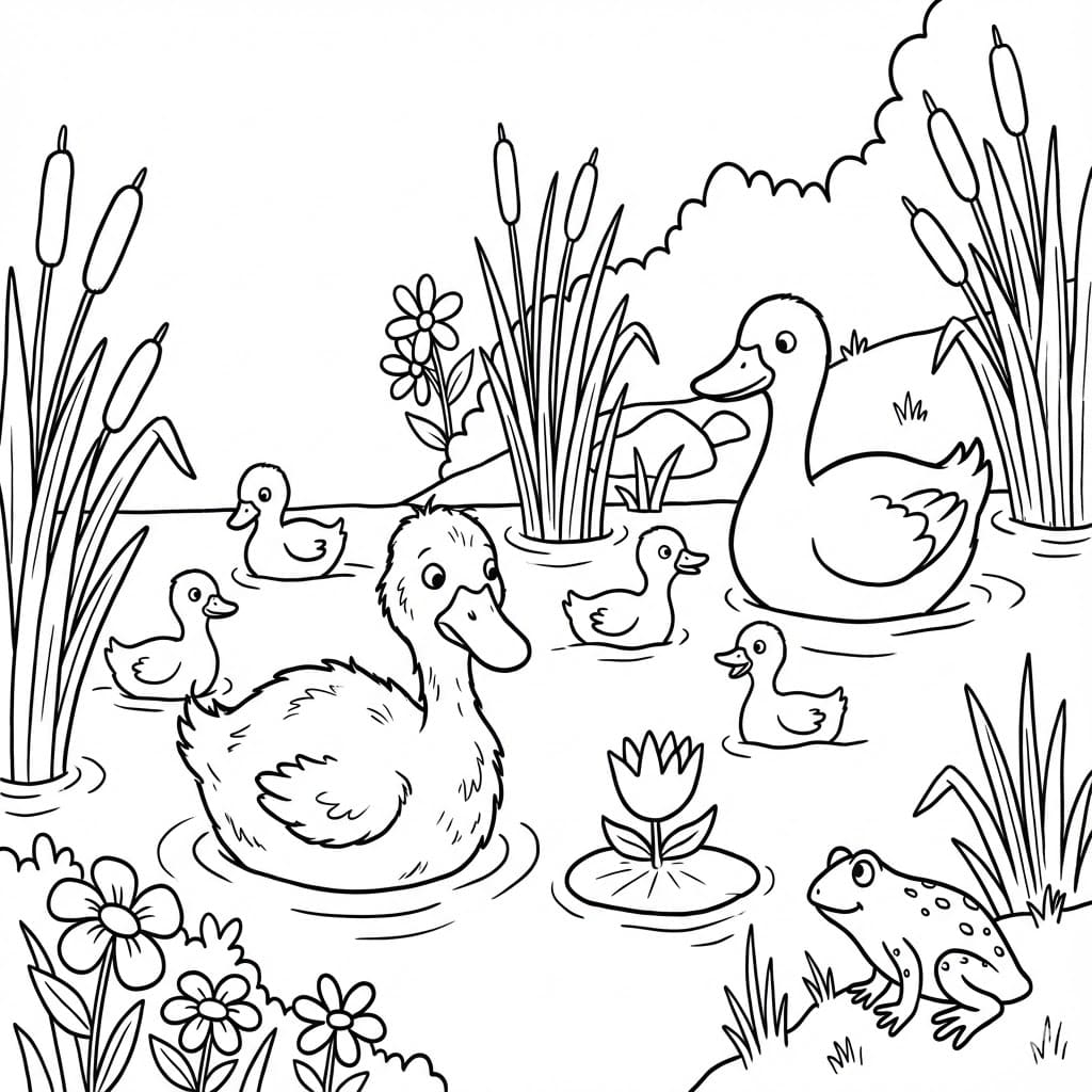 Den Grimme Ælling gratis for børn Tegninger til Farvelægning