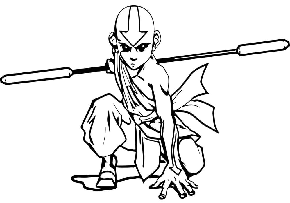 Den sidste luftbender Aang Tegninger til Farvelægning