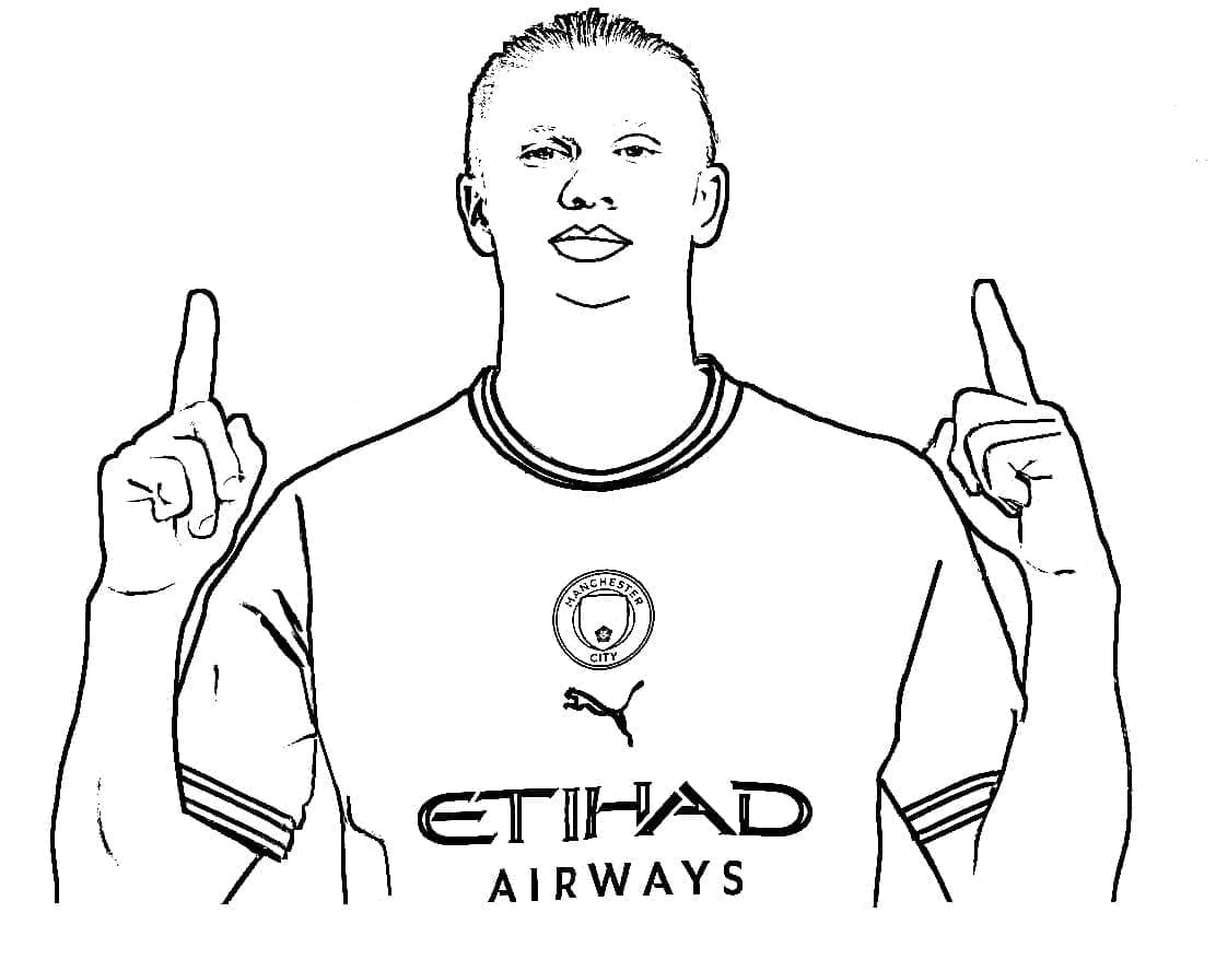 Den smukke Erling Haaland Tegninger til Farvelægning