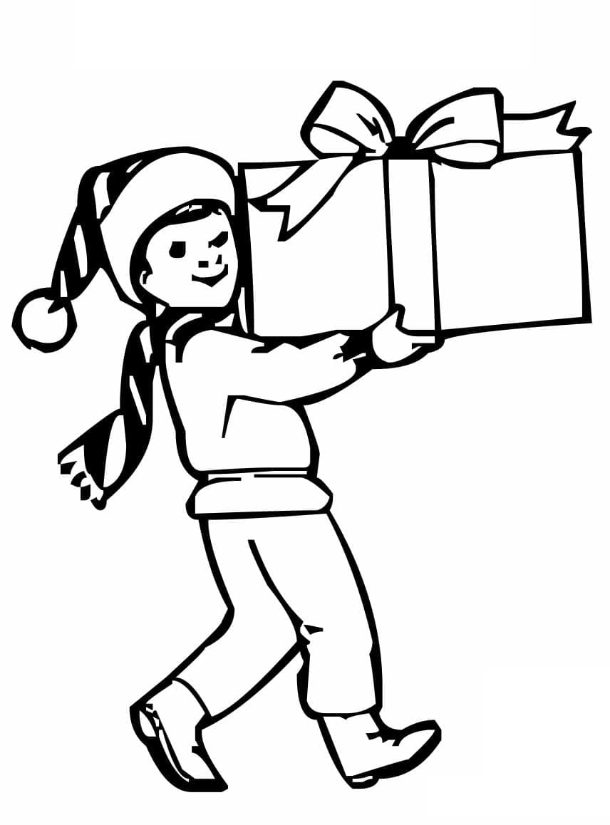 Drengen og hans julegaver Tegninger til Farvelægning