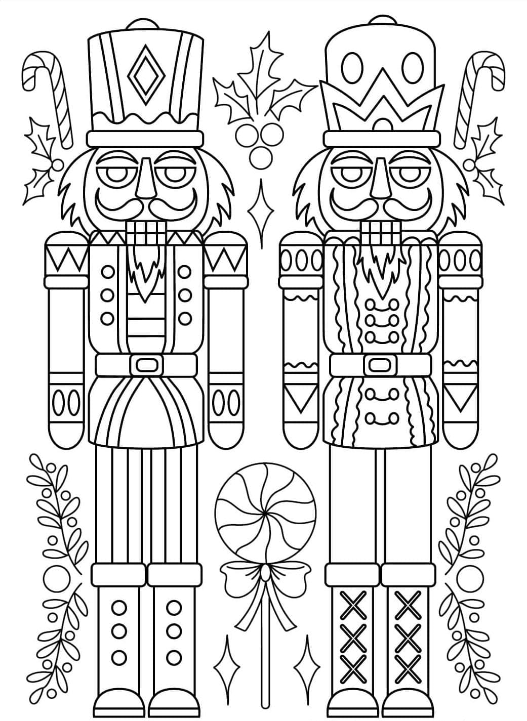 Enkle nøddeknækkere til jul Tegninger til Farvelægning