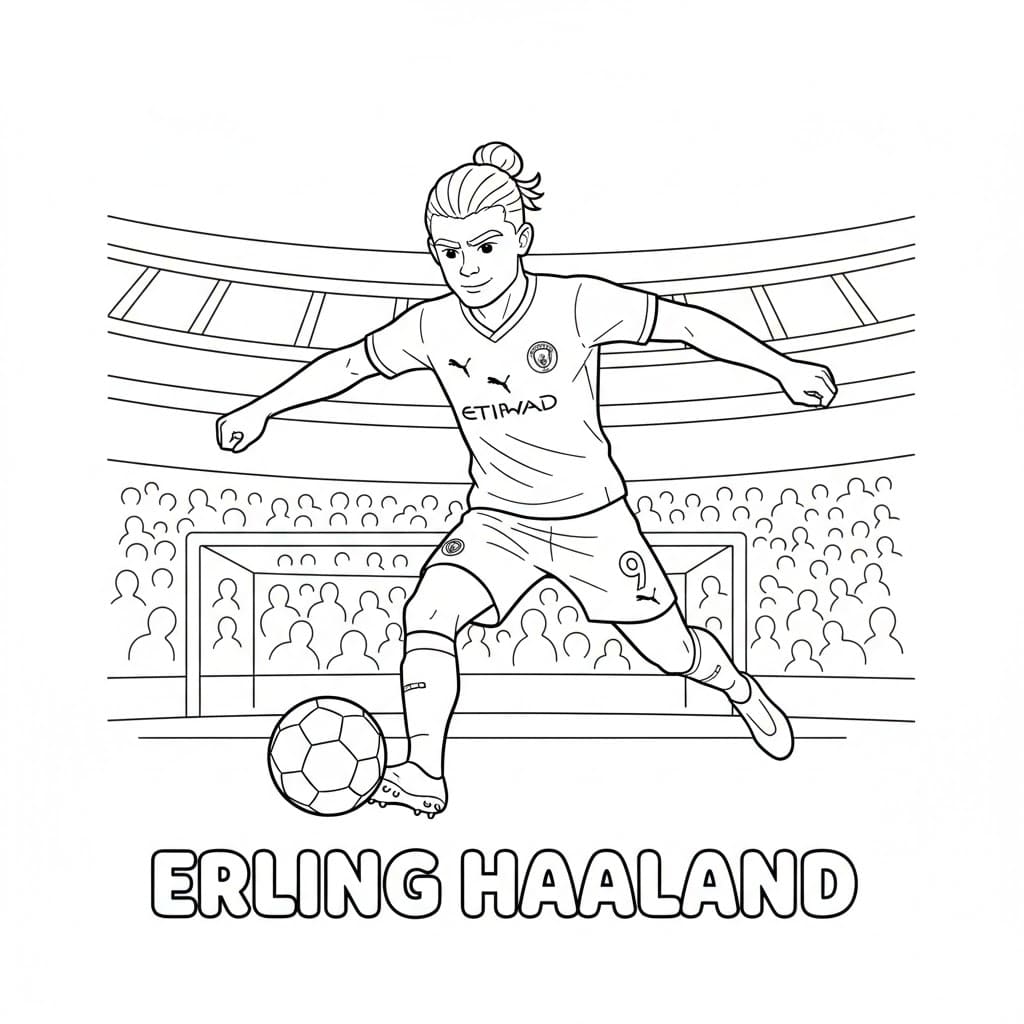 Erling Haaland chibi Tegninger til Farvelægning