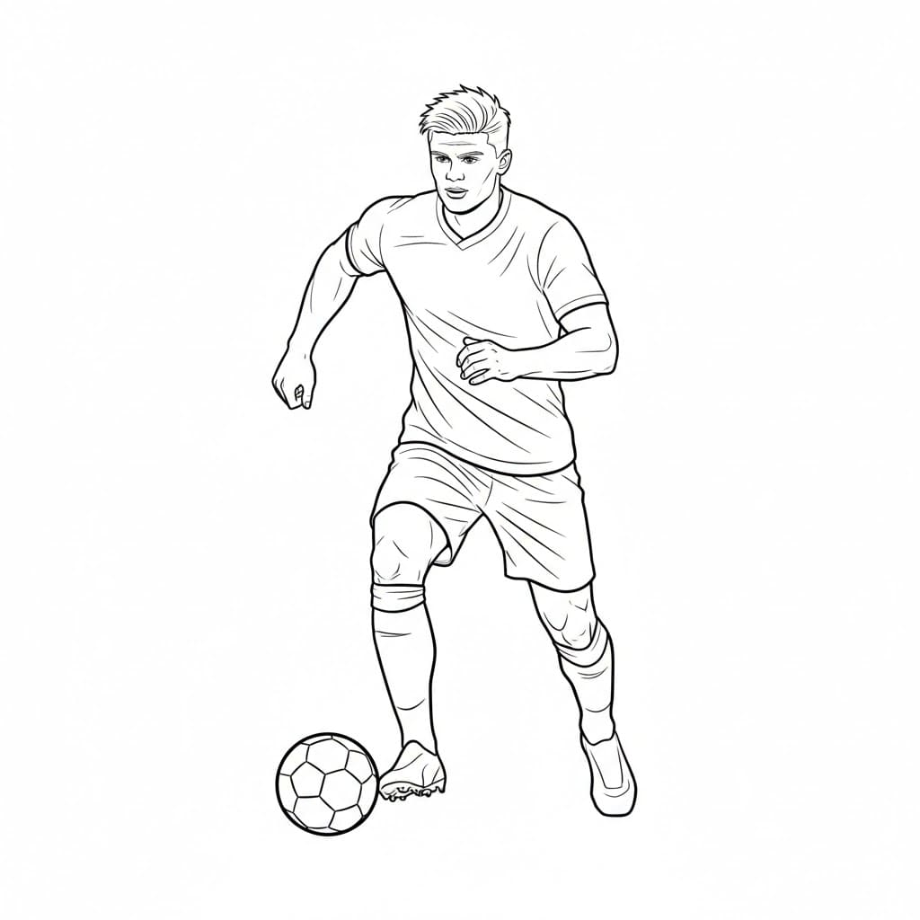 Erling Haaland kontrollerer bolden Tegninger til Farvelægning