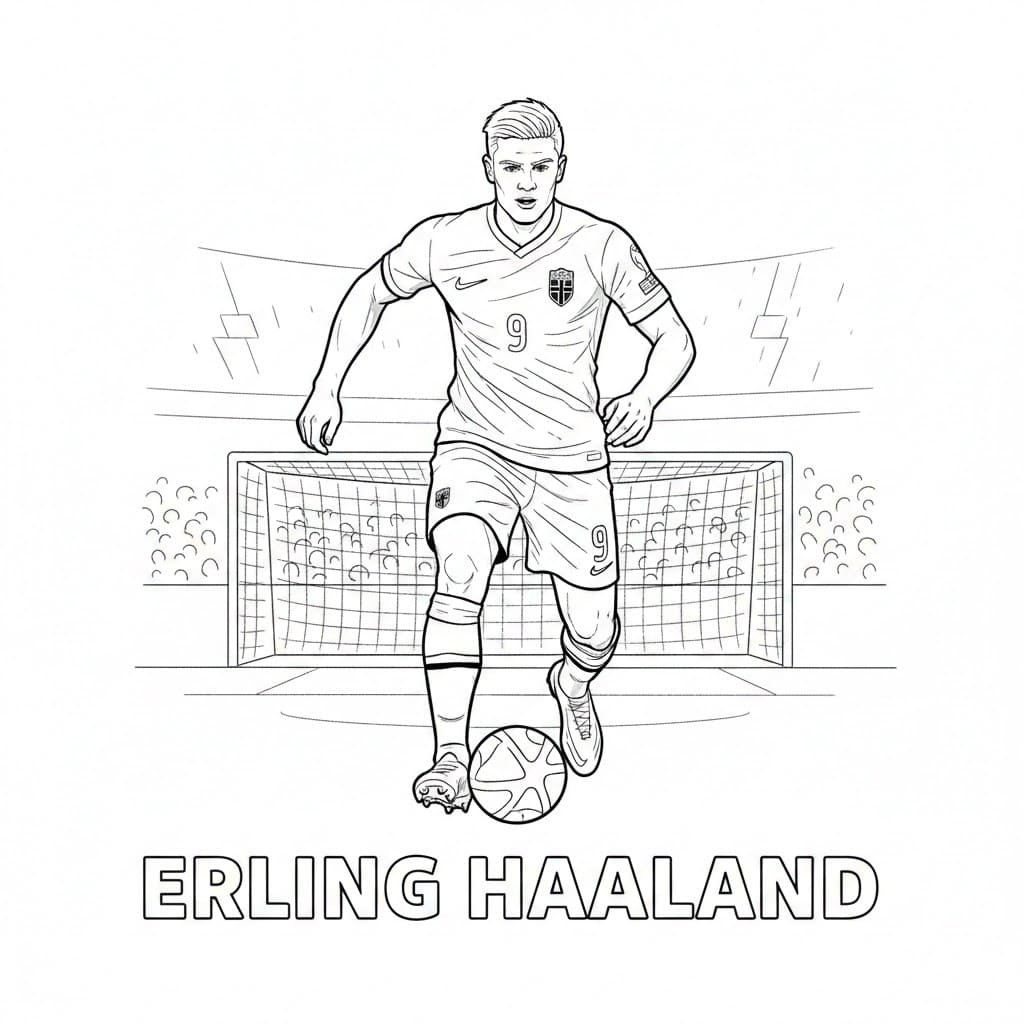 Erling Haaland simpel Tegninger til Farvelægning