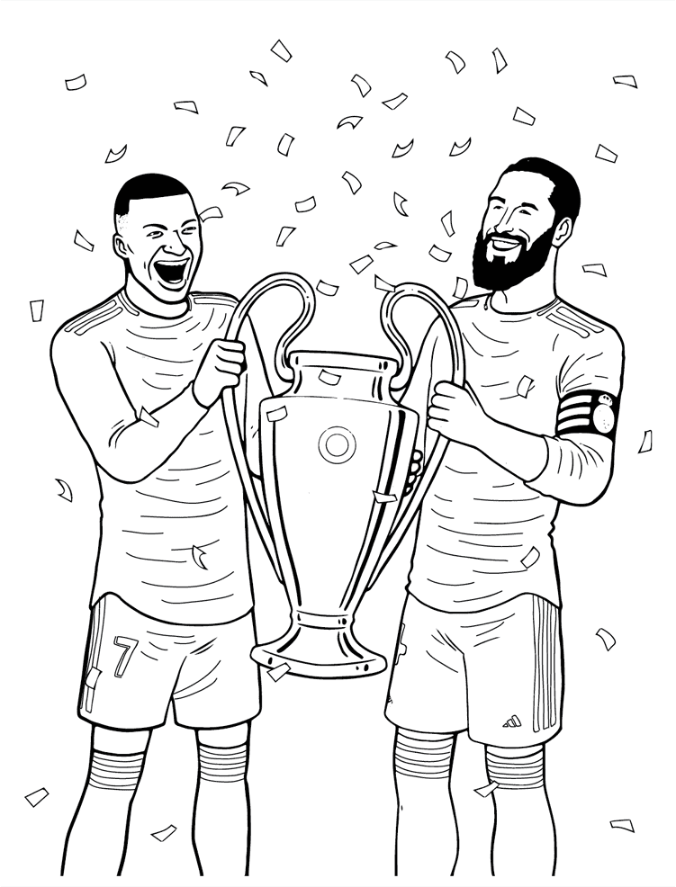 Foto af Kylian Mbappé Tegninger til Farvelægning