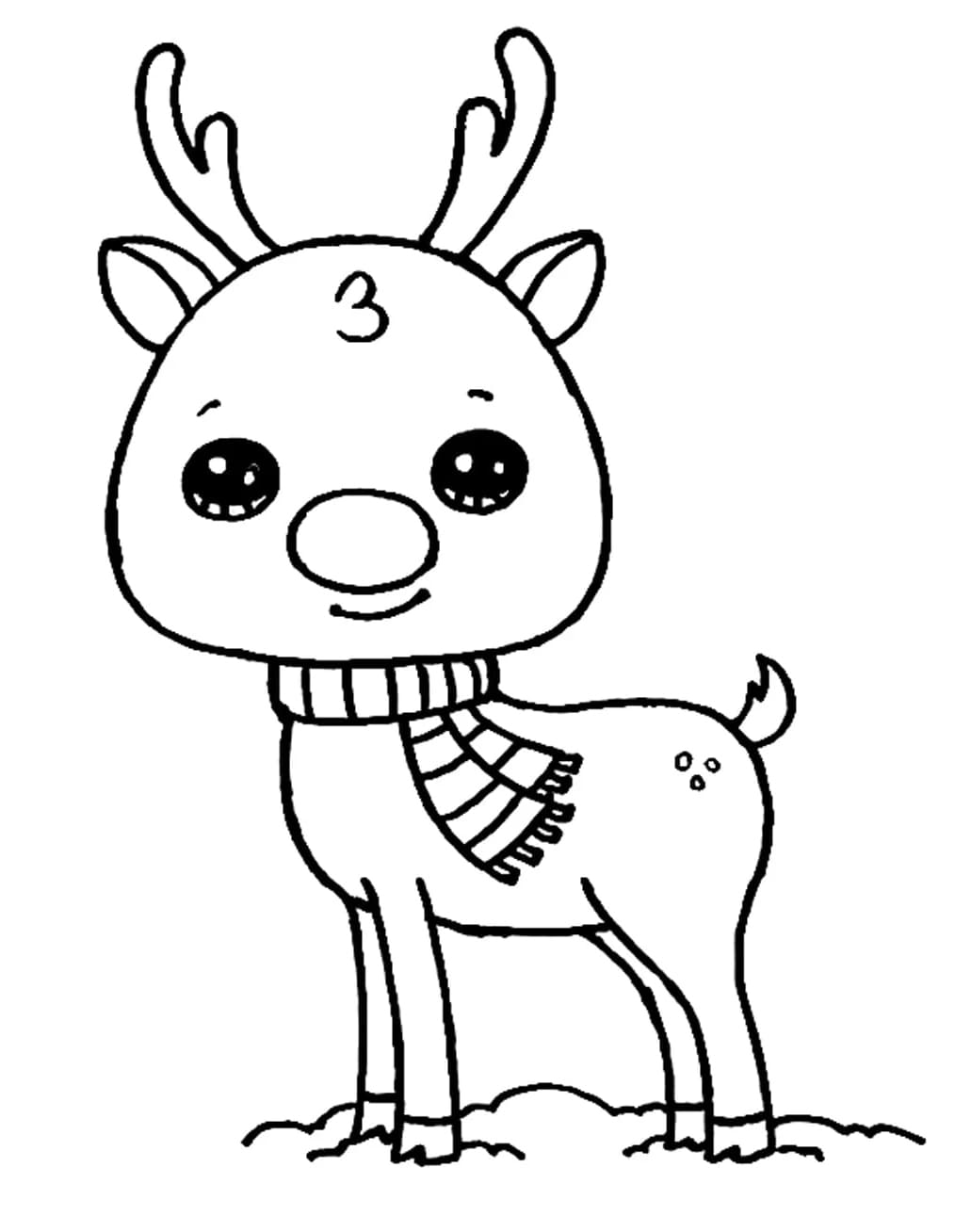 Glædelig jul Rudolf Tegninger til Farvelægning