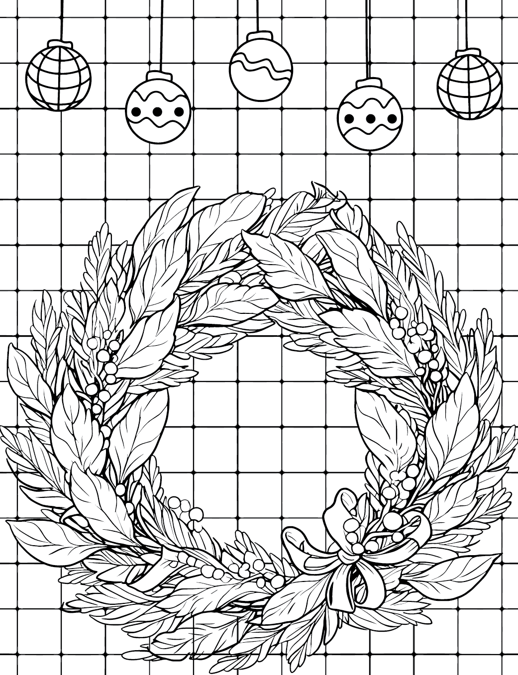 Gratis billede af julekrans Tegninger til Farvelægning