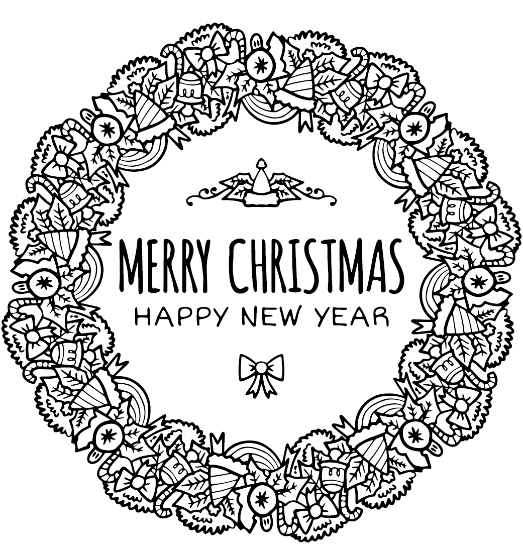 Gratis billede af julekransen Tegninger til Farvelægning