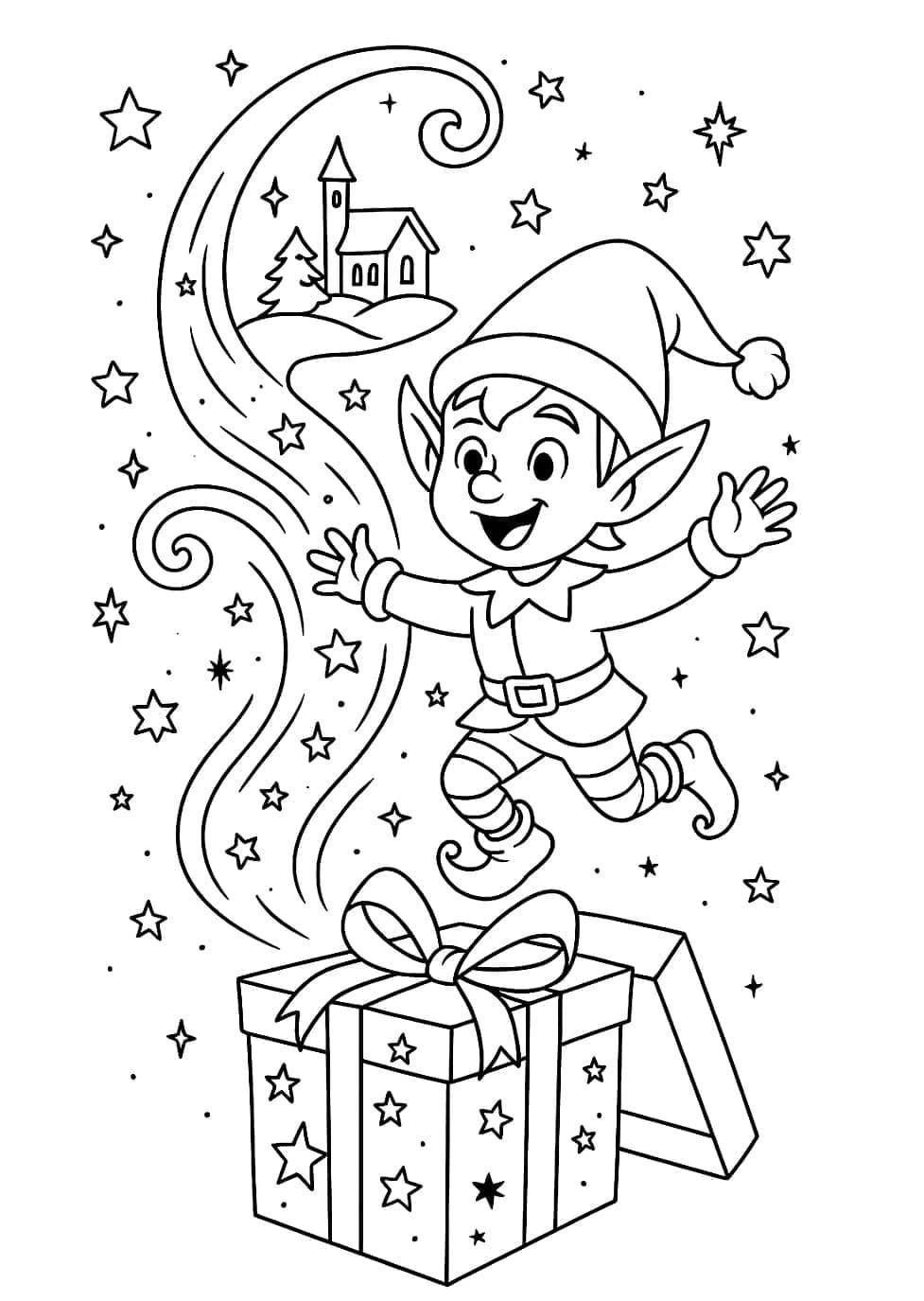 Gratis tegnefilm om julegaver Tegninger til Farvelægning