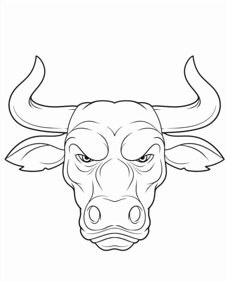 Hoved af vred tyr Tegninger til Farvelægning