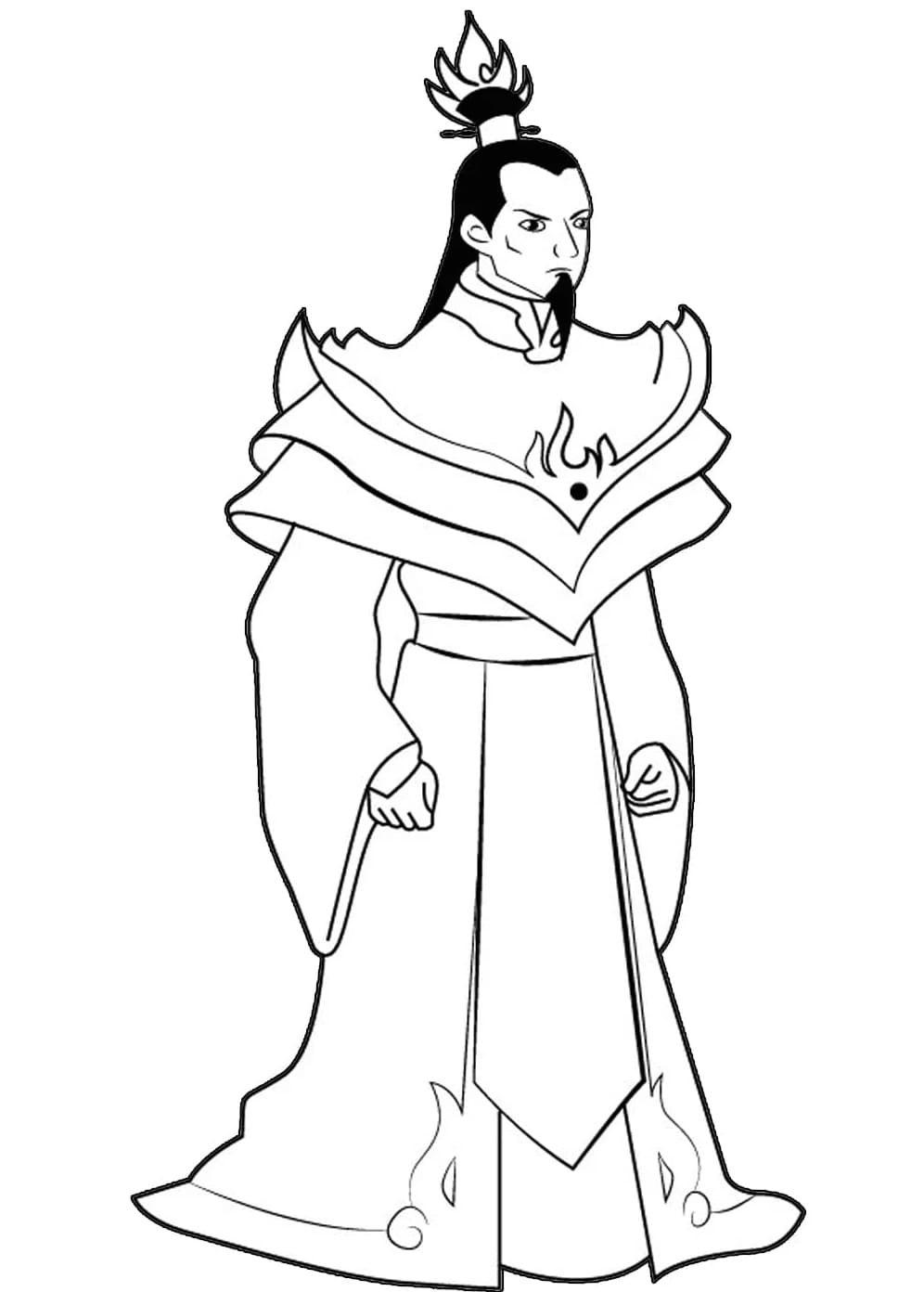 Ildherren Ozai Tegninger til Farvelægning