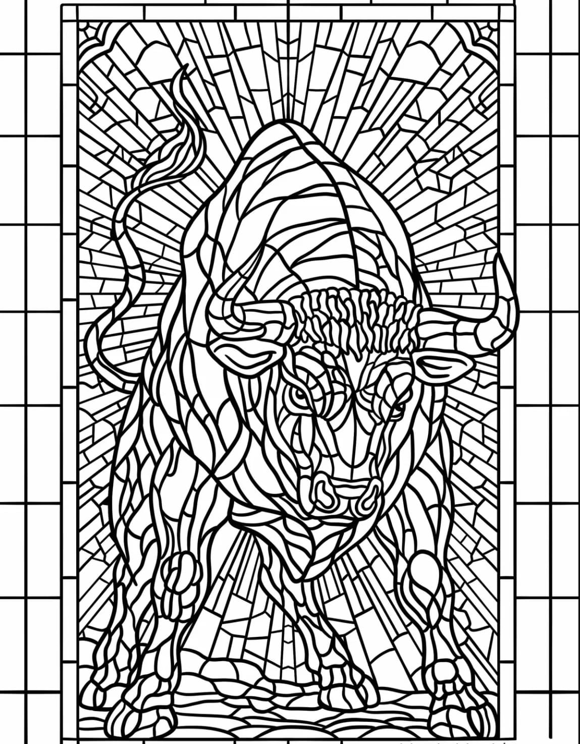 Indviklet tyr Tegninger til Farvelægning