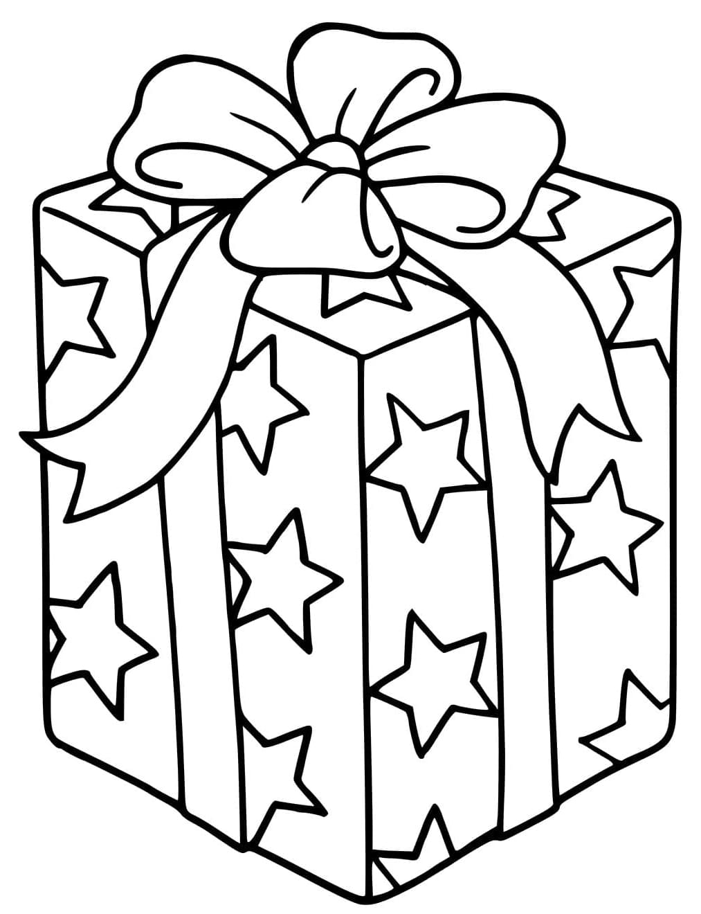 Julegaverne er pakket ind i papir. Tegninger til Farvelægning
