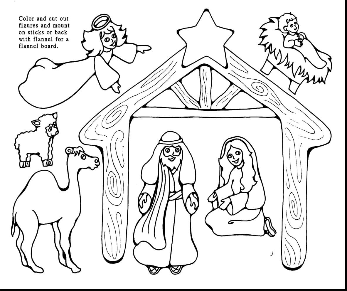 Julekrybbe er sej Tegninger til Farvelægning